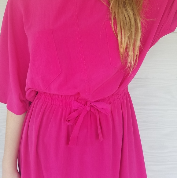 Vtg 1980s Glam Dress, Kimono Sleeves - Picture 16 of 16